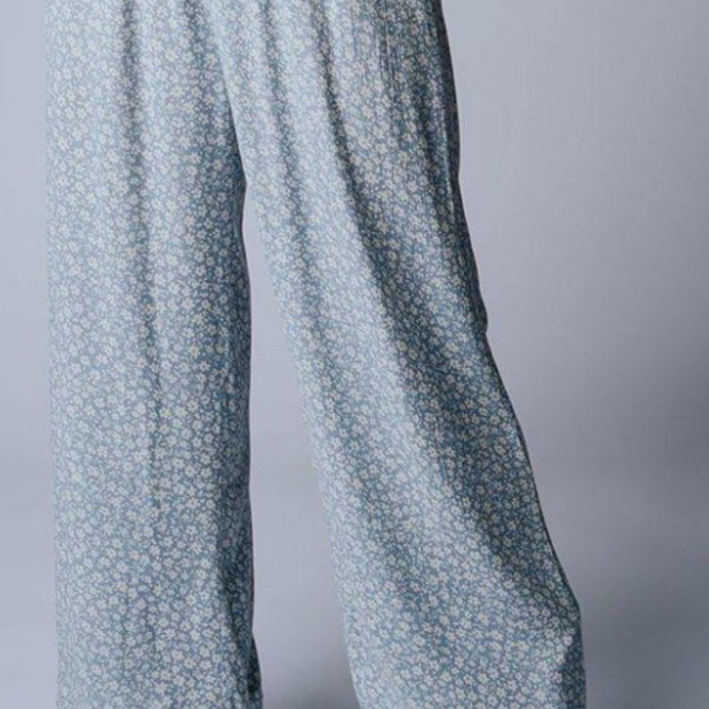 Bobbie Wren Blue Floral Pants Size S